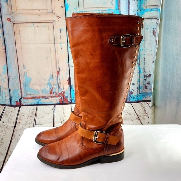 Steve Madden Chestnut Harlii Cognac Boots - Picture 3 of 9